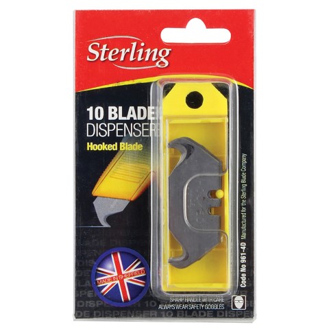 STERLING HOOKED TRIMMING KNIFE BLADE 961 DISPENSER OF 10